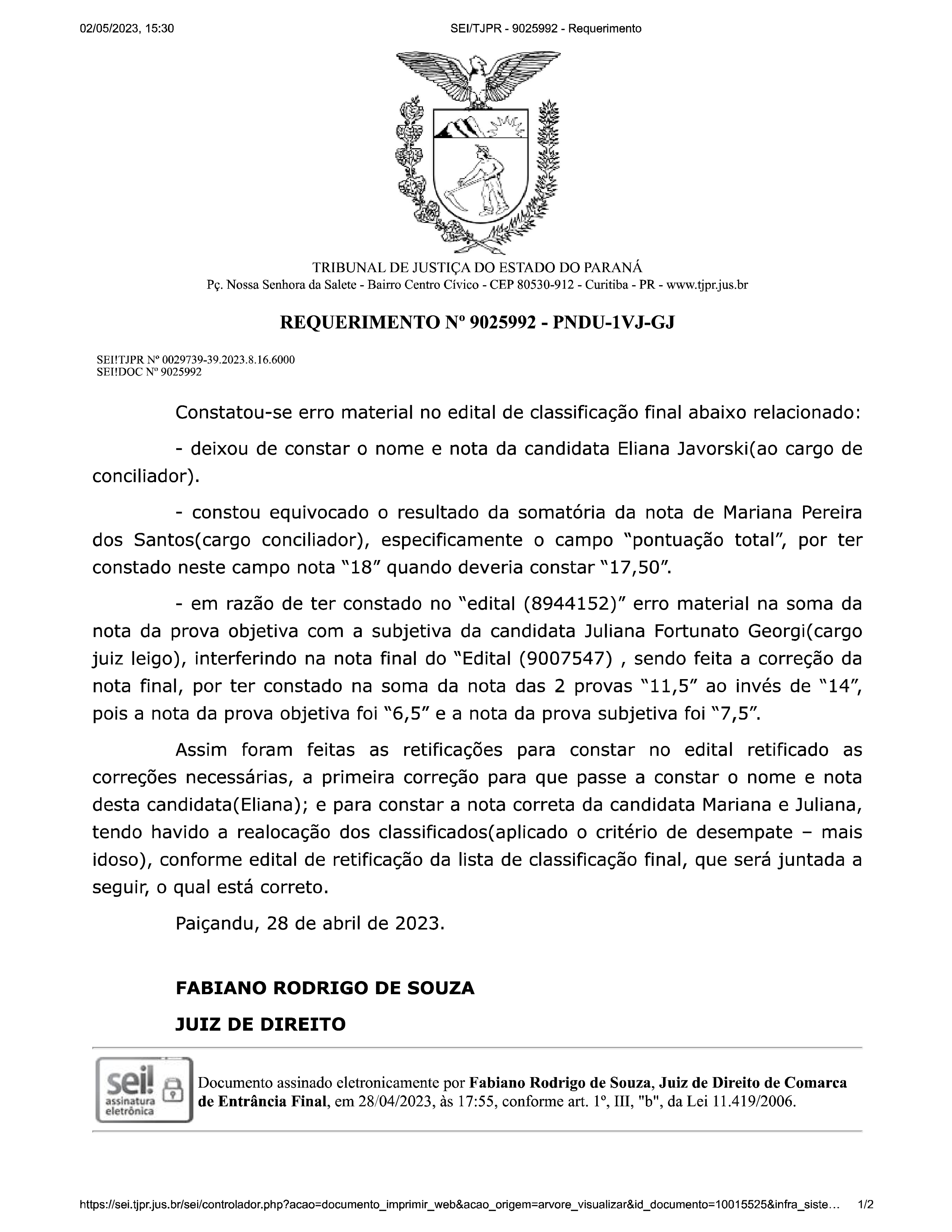 Disponibilizado em 02/05/2023